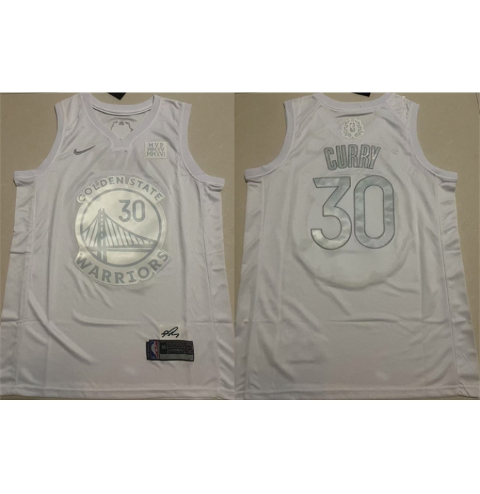 Men's Golden State Warriors #30 Stephen Curry White Stitched Basketball Jersey